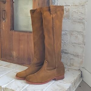 FRYE Cara suede knee high boots